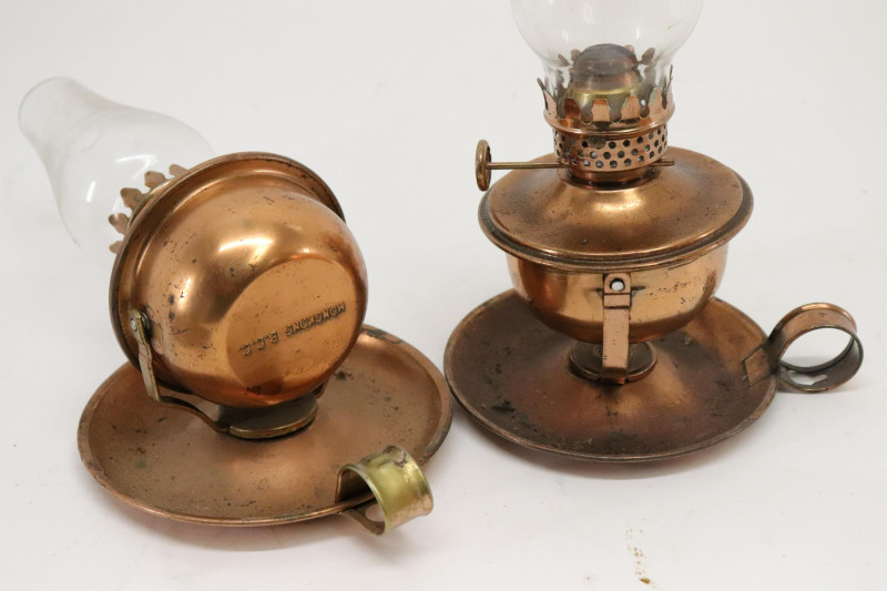 Nine Copper Cooking Vessels, Oil Lamps