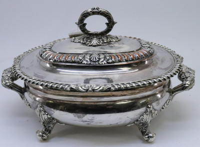 Image for Lot Late Regency Silverplate Tureen, 19th C.