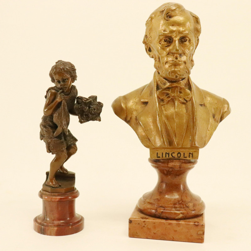 Case Kauba &amp; Hans Muller, 2 Bronzes, A. Lincoln