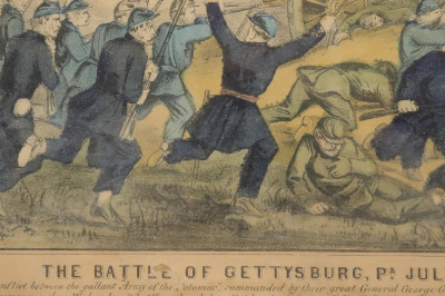 The Battle Of Gettysburg, Currier &amp; Ives Print