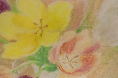 Elsie Manville b1922 'Vase of Flowers' Pastel