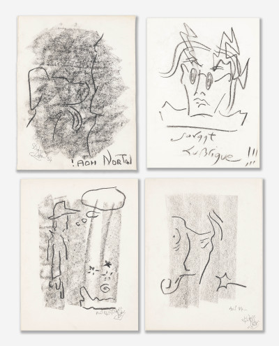 Stephane Lebrun - Group, four (4) abstract drawings
