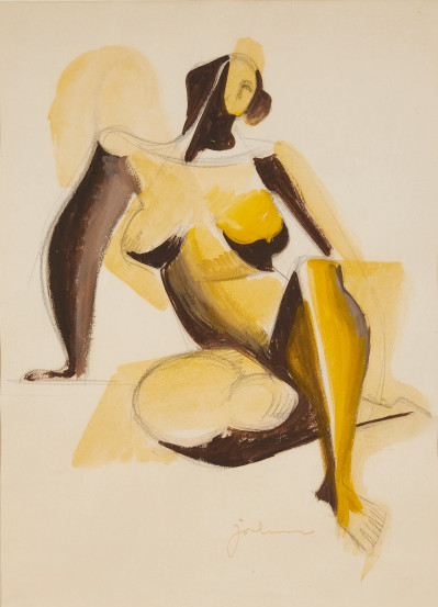 Image for Lot Unknown Artist - Untitled (Yellow Figure)