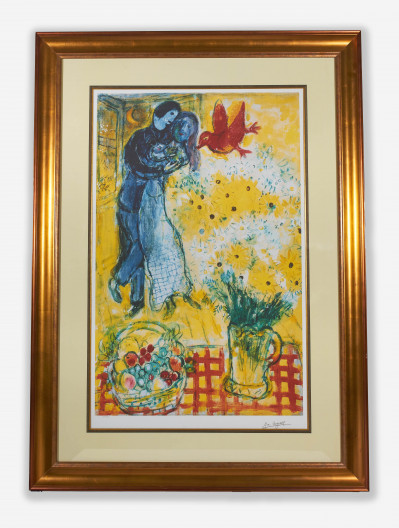after Marc Chagall - Lovers and Daisies