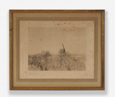 Unknown Artist - Group, two (2) landscape etchings