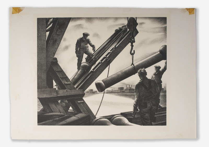 Edward Arthur Wilson - Group, thirteen (13) pipe construction prints