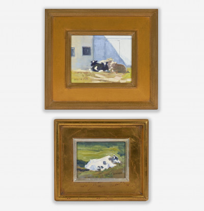 Image for Lot Lauren Hilka - Group of Two (2) Paintings of Cows