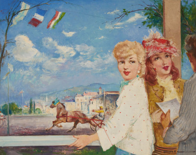 Image for Lot Antal Jancsek - Ladies At the Races, France