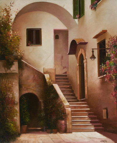 Image for Lot Luigi Grassia - Courtyard Steps