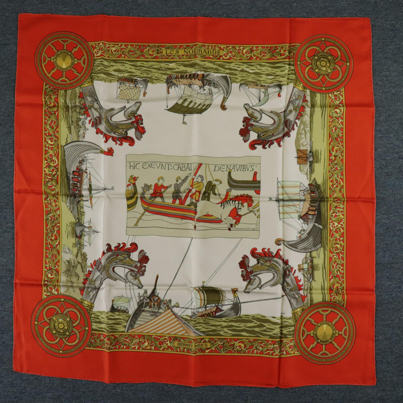 Hermes Silk Scarf Les Normands 1971