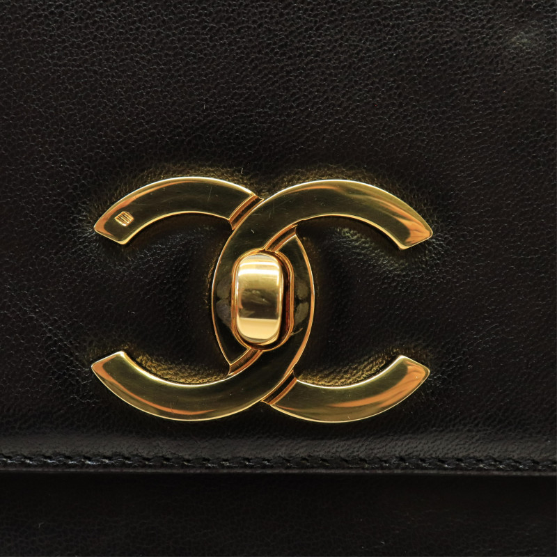 Chanel Front Pocket Turnlock Logo Tote