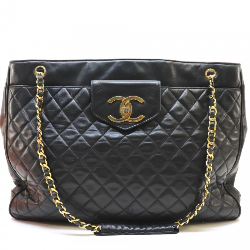 Sold at Auction: CHANEL CAVIAR COCO CABAS XI BLACK LEATHER TOTE BAG