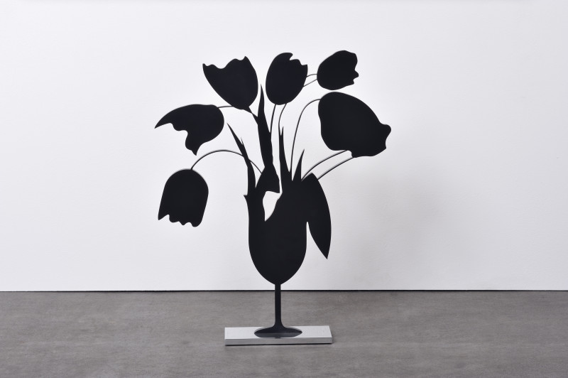 Donald Sultan - Black Tulips and Vase, April 5, 2014