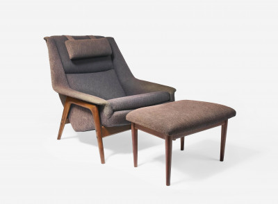 Image for Lot Folke Ohlsson for DUX - Chair and Ottoman Dux