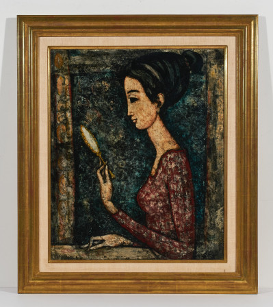 Enrico Campagnola - Untitled Woman with hand mirror)