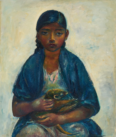 Image for Lot Clara Klinghoffer - Mexican Child with Badger, Taxco