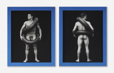 Image for Lot Unknown Artist - Two male figures with inner tubes