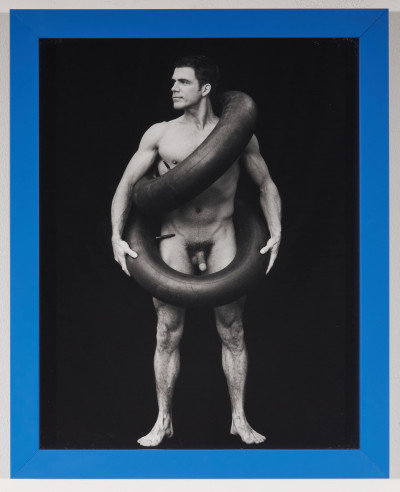 Unknown Artist - Two male figures with inner tubes