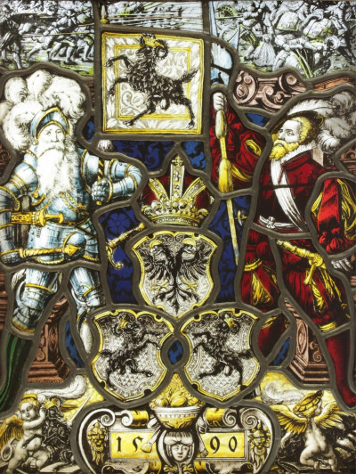 Image for Lot The Schaffhausen Leaded Stained Glass Panel