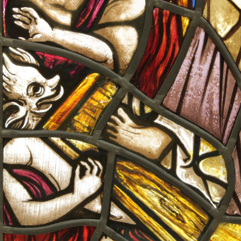 The Harrowing of Hell Stained Glass Window Panel