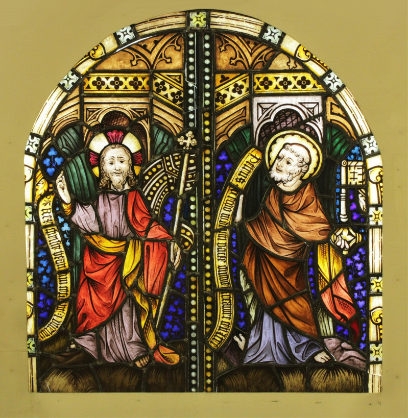 Arched Ecclesiastical Stained Glass Double Windows