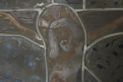 Ecclesiastical Stained Glass Window Crucifix