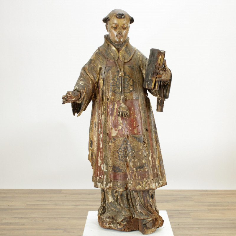 North Italian Standing Figure of a Monk 17th C