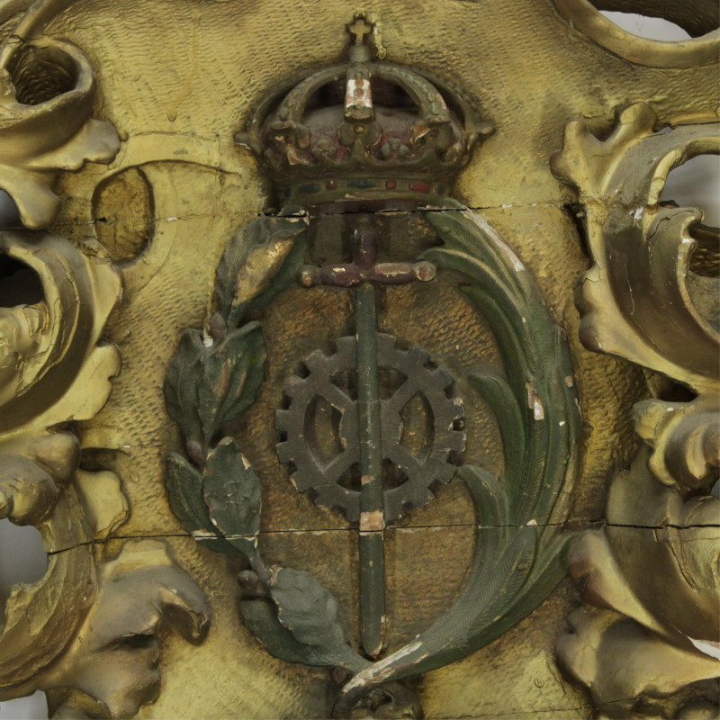 Italian Rococo Style Armorial Crest St Catherine