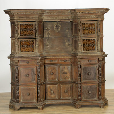 Image for Lot Italian Baroque 2Part Cabinet on Cabinet
