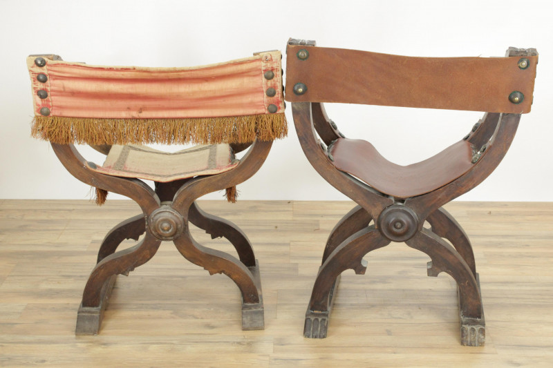 2 Italian Baroque Style Curule Youth Chairs