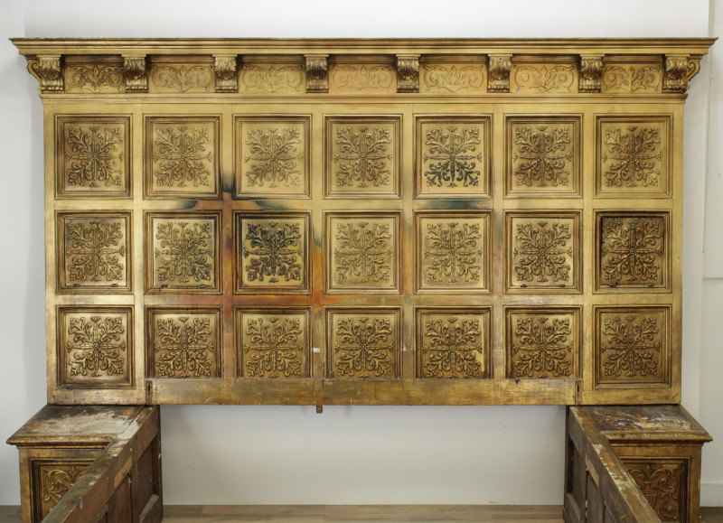 Italian Renaissance Style Giltwood Panel Bed 19 C