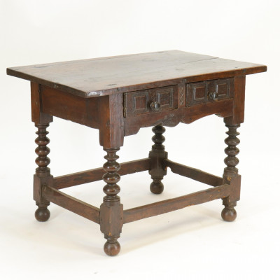 Image for Lot Spanish Baroque 2Drawer Side Table