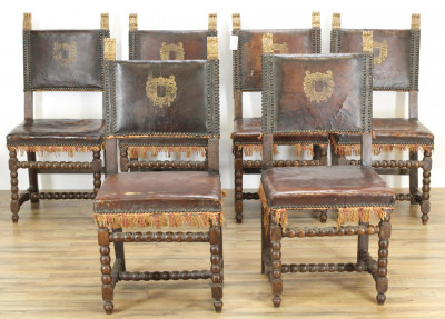 Image for Lot Set of 5 Spanish Side Chairs