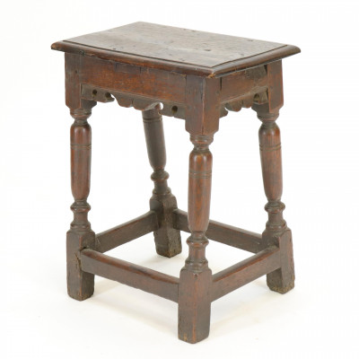 Image for Lot English Baroque Style Oak Joint Stool