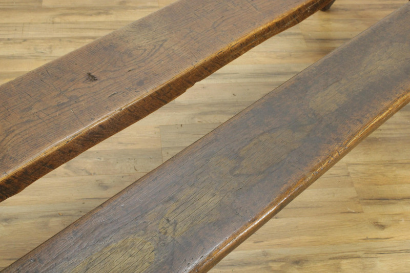 Pair English Oak Long Benches