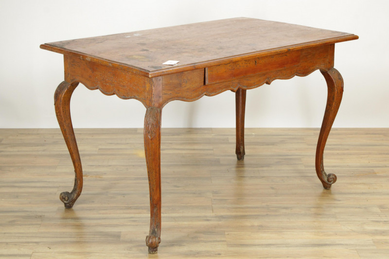 Louis XV Provincial Style Stained Pine Desk