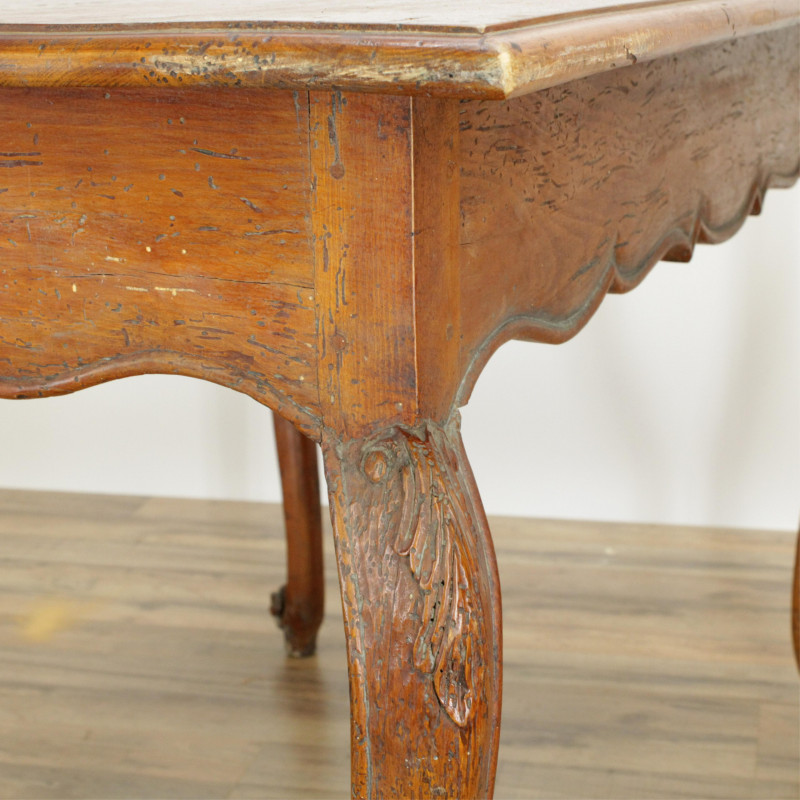 Louis XV Provincial Style Stained Pine Desk