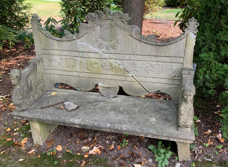 Renaissance Revival Carved Marble Garden Bench