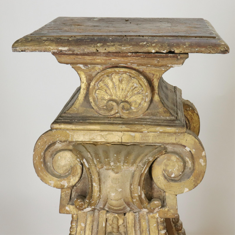 Pair North Italian Late Baroque Urn Stands 17th C