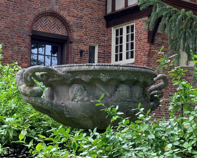 Image for Lot Pair of Marble Garden Urns after Warwick