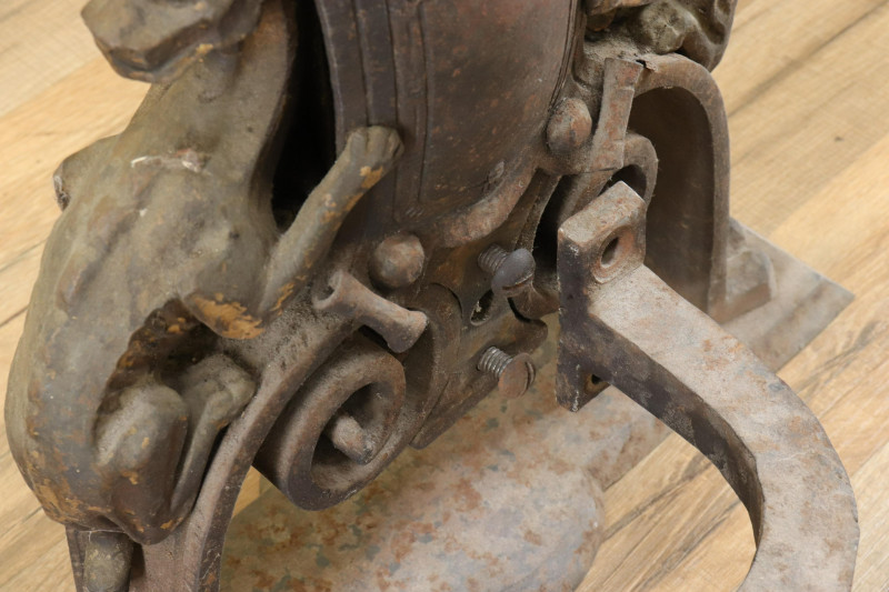 Pair Renaissance Revival Wrought Iron Andirons