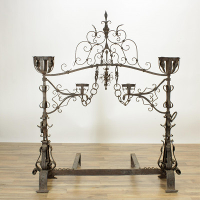 Image for Lot Italian Renaissance Style Wrought Iron Fire Screen