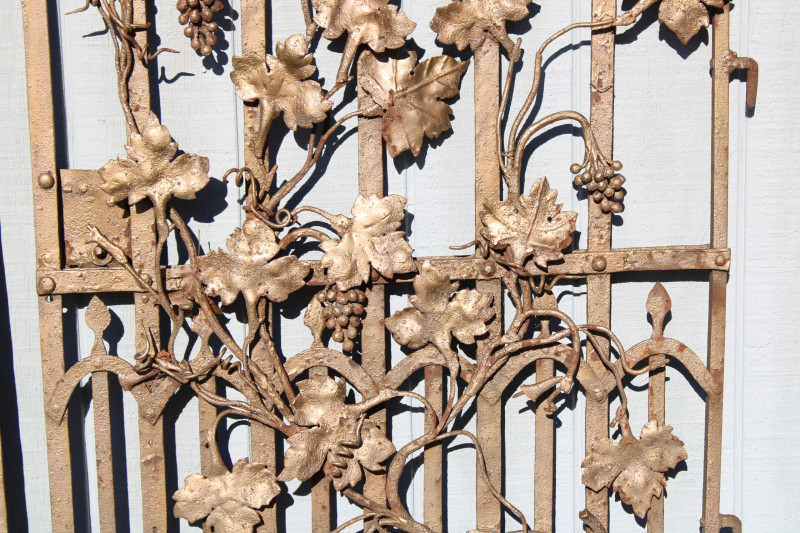 Pair Renaissance Revival Wrought Iron Gates