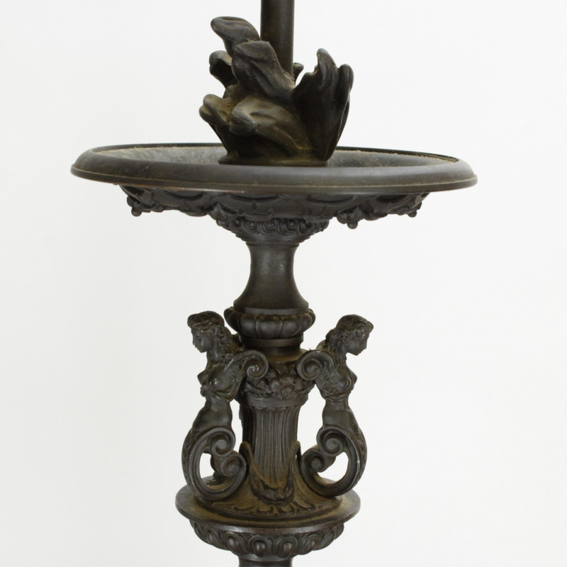 Renaissance Revival Bronze Torchere Lamps c1880