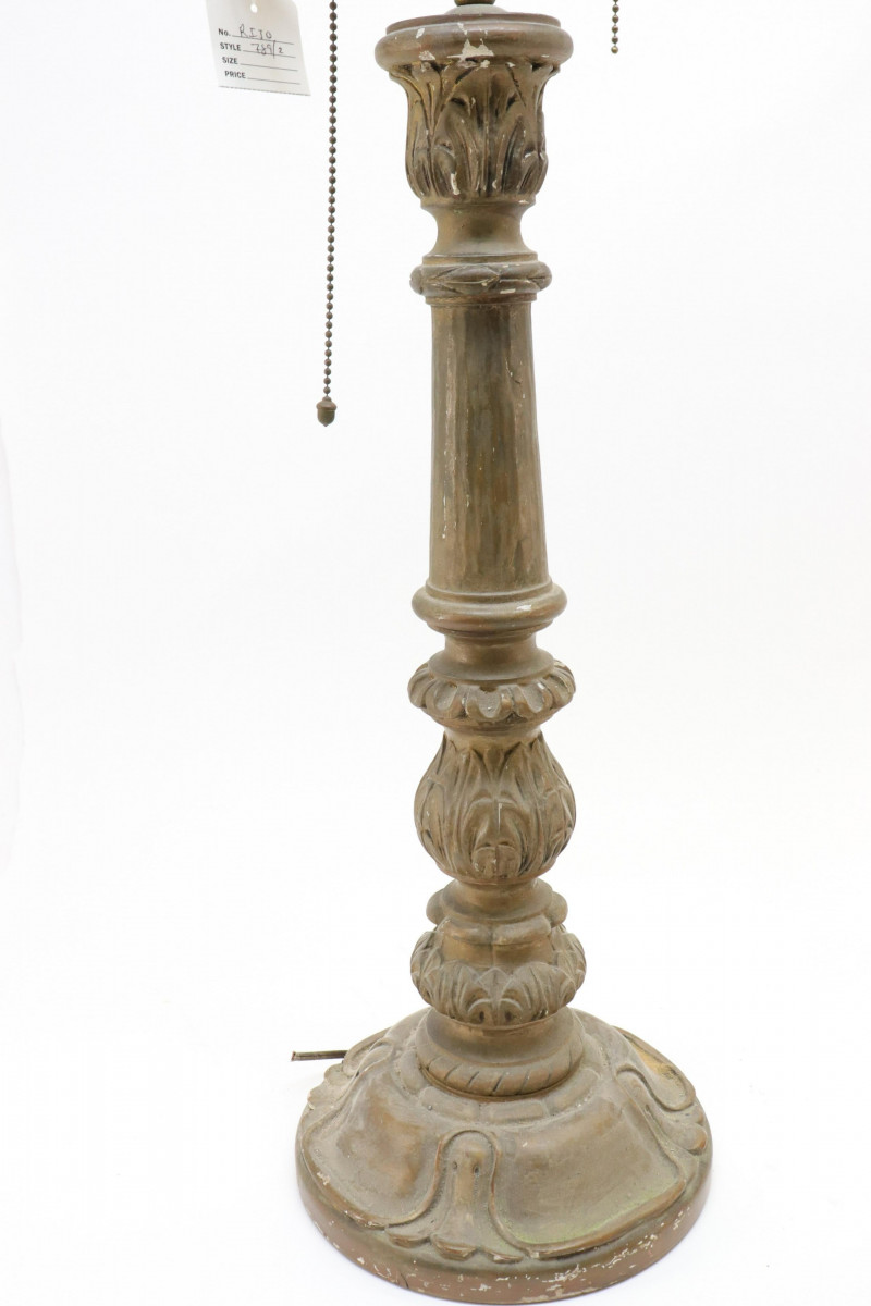 19th C Florentine Giltwood Columnar Lamp