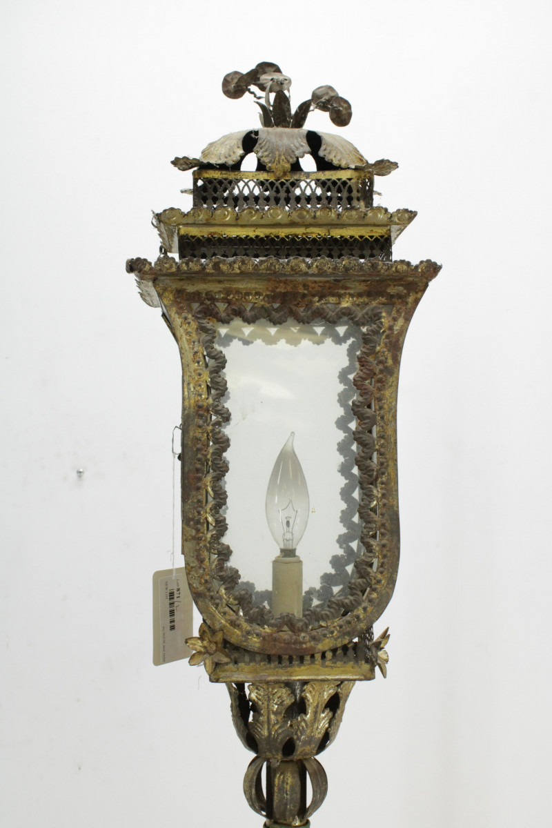 Pair of Venetian Gilt Metal Lanterns