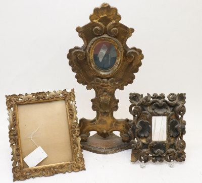Image for Lot Rococo Giltwood Altar Mirror Spanish Frame