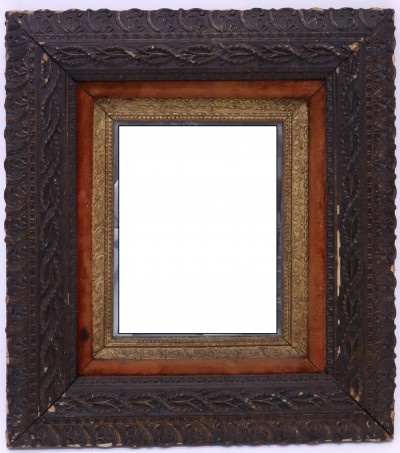 Image for Lot Small Mirror with gilt velvet