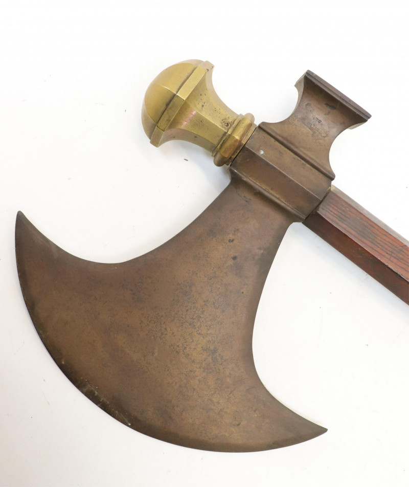 Medieval Style Bronze Oak Battle Axe
