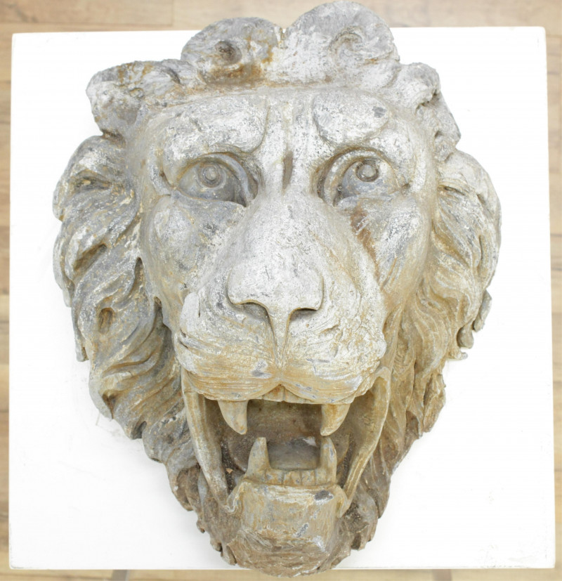 English Cast Lead Lion's Mask 19th C